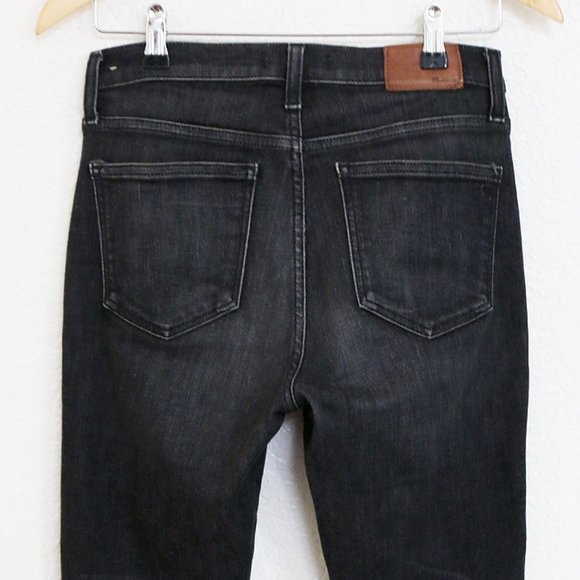 Madewell 10" High Rise Skinny Stretch Denim Jeans Knee Slit Charcoal Gray 26 - Picture 10 of 13
